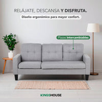 Thumbnail for Sofá Sala Esquinera Izquierda Sillón Reversible Madera
