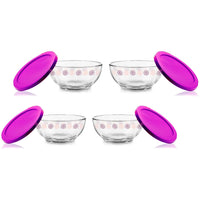 Thumbnail for Tazones De Vidrio Con Tapa Plástica Libbey 435ml 4 Piezas