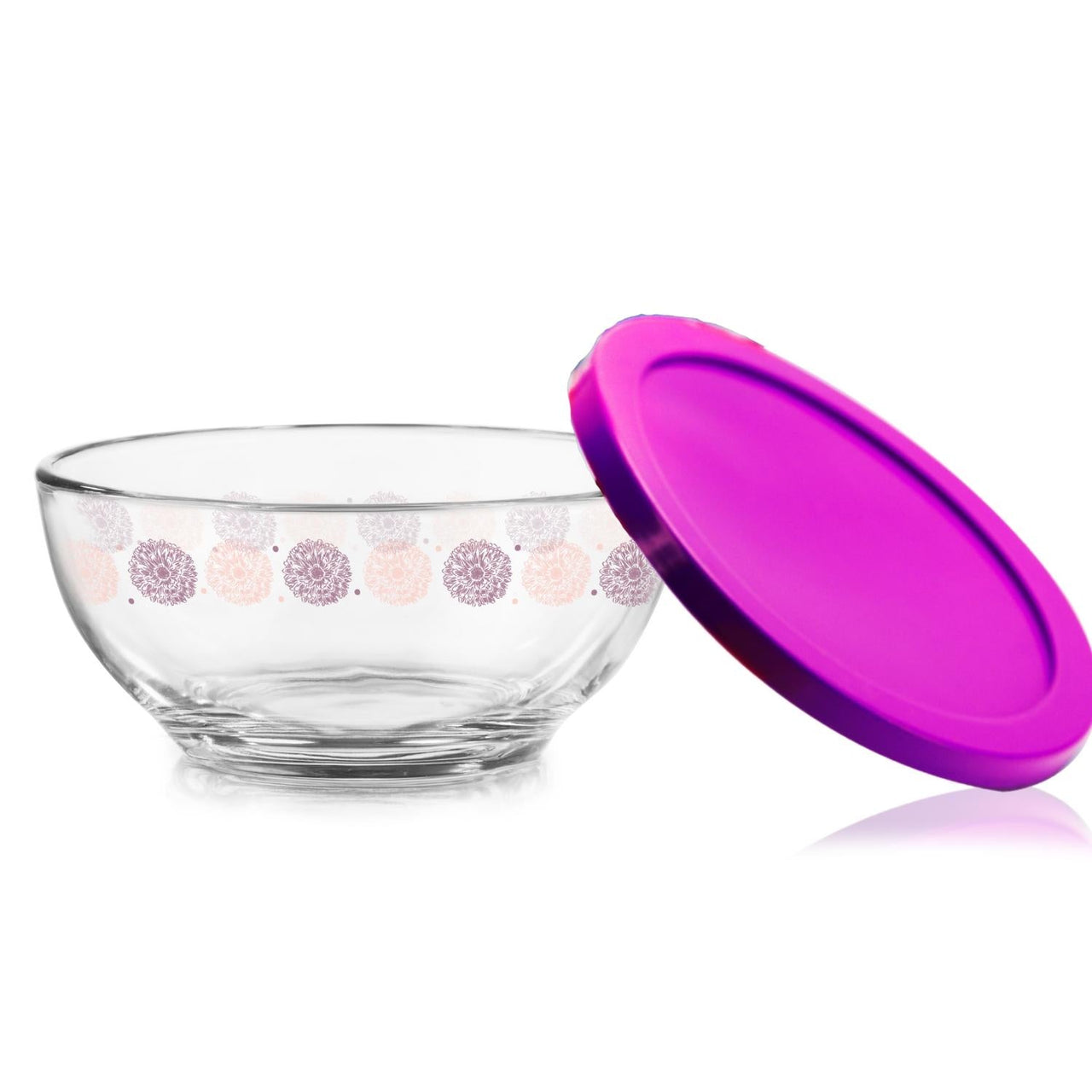 Tazones De Vidrio Con Tapa Plástica Libbey 435ml 4 Piezas