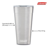 Thumbnail for Termo Vaso 30 Oz Acero Inoxidable Cervecero con Destapador  Brew Tumbler Acero 2149795 Coleman