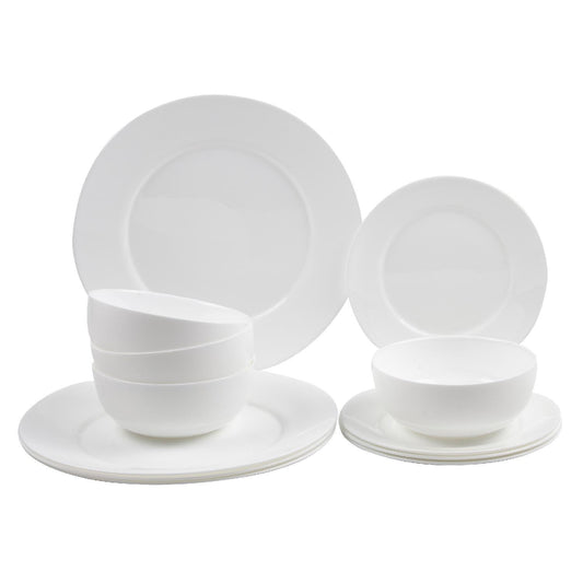 Vajilla 12 Pzas Moderna de Opal Blanca 4 personas KingsHouseOPAL12 - BLA
