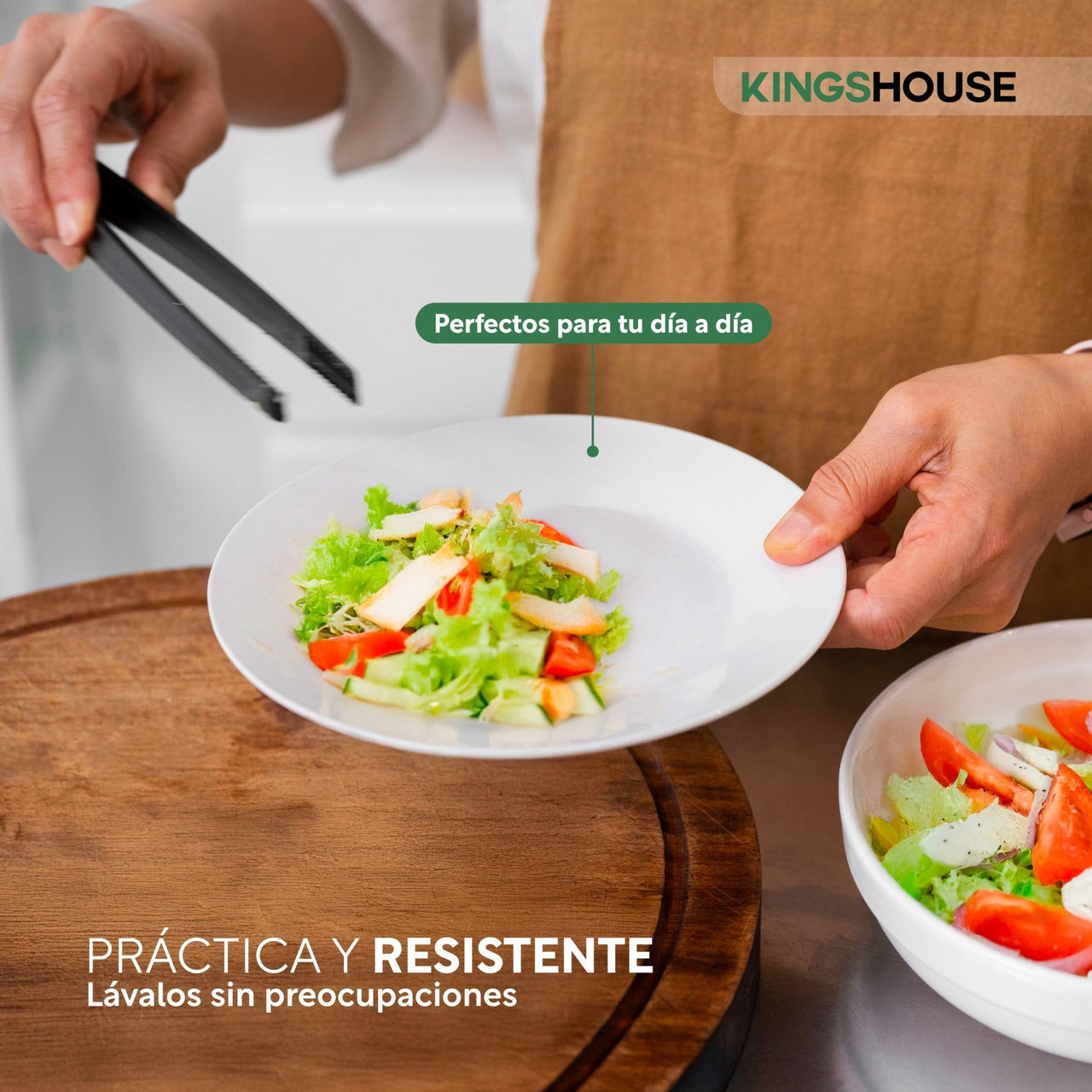 Vajilla 12 Pzas Moderna de Opal Blanca 4 personas KingsHouse