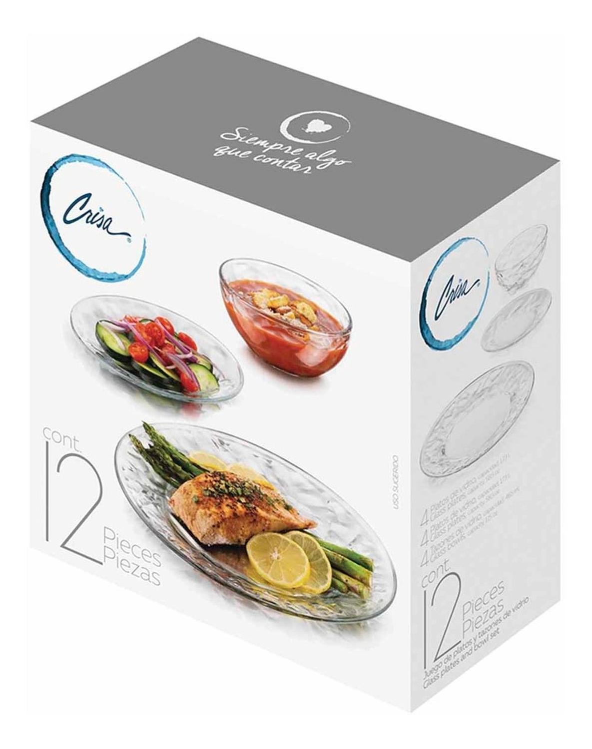 Vajilla Alaska Circular Personas 12pzs Cocina Platos Crisa