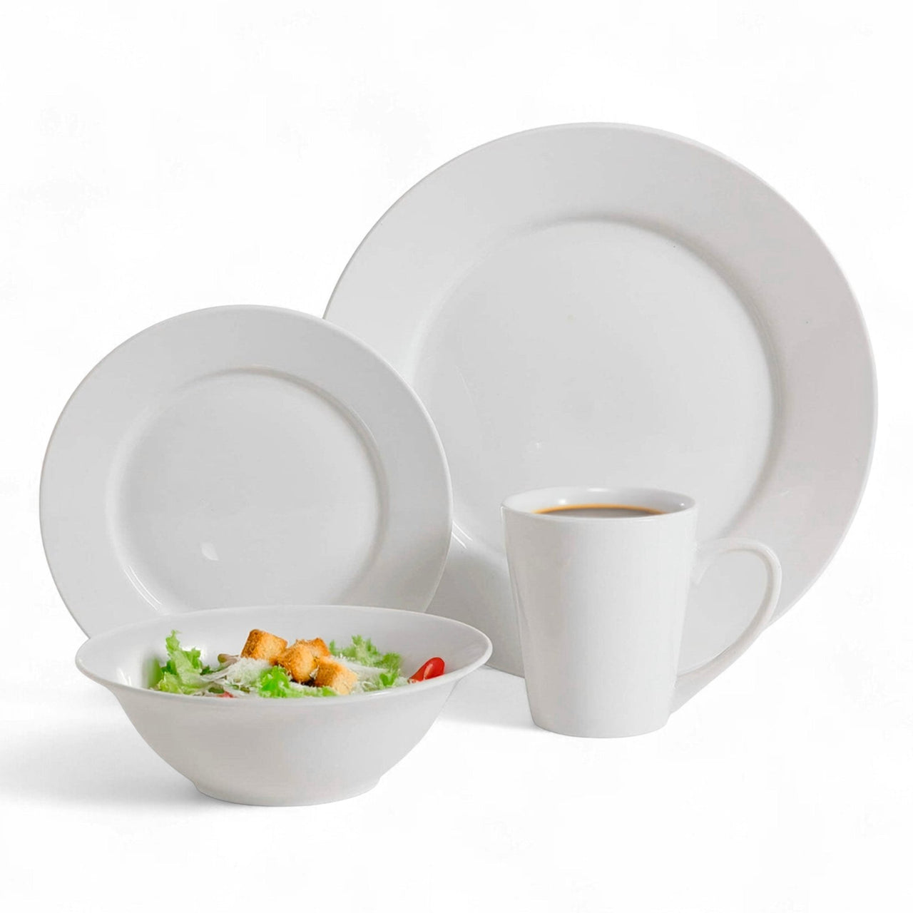 Vajilla Opal De 16 Pzas Redonda 4 Personas Moderna Elegante