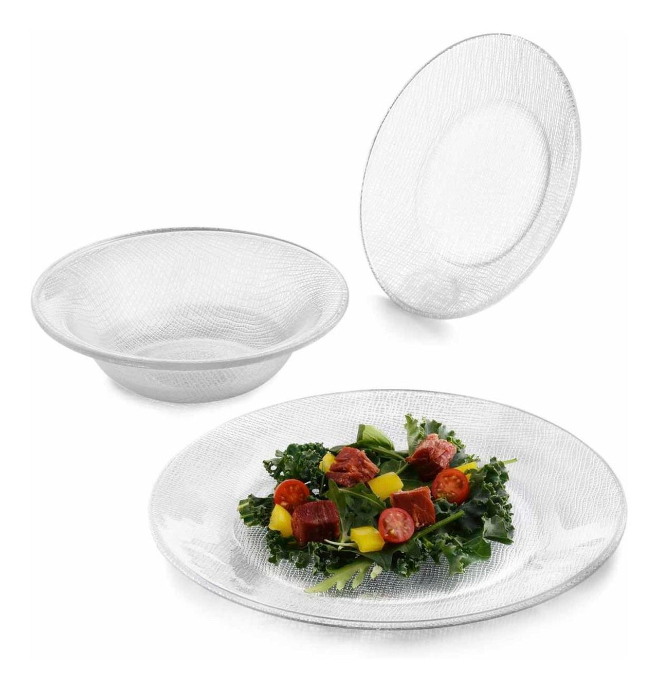 Vajilla Yute Circular Vidrio 4 Personas 12 Pzs Cocina Crisa