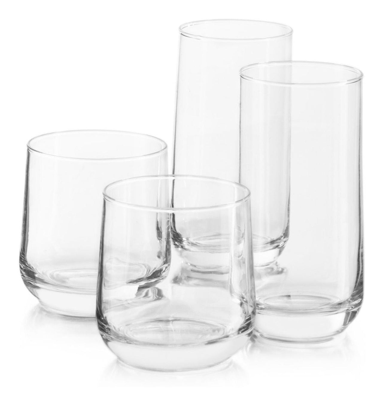 Vasos Altos Cortos Vidrio Para Beber Agua Juego 8 Pzs Cocina