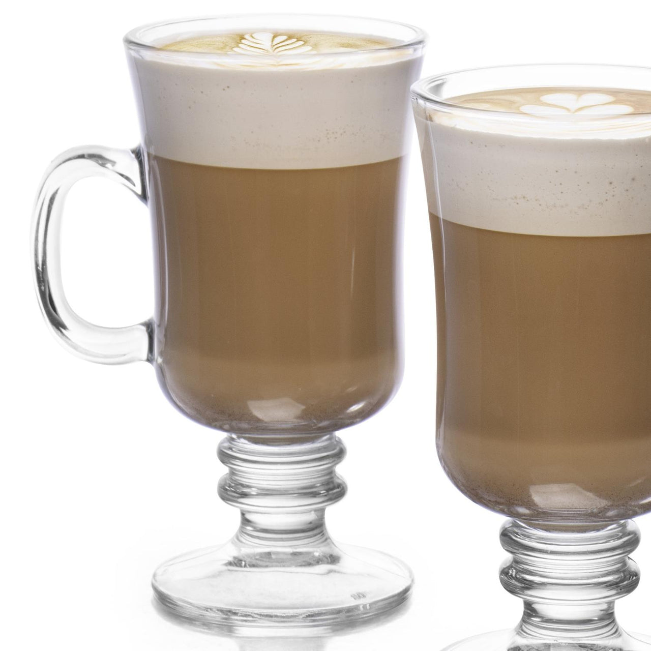 Vasos Cafeteros De Vidrio Elegantes 251ml Juego 2 Piezas