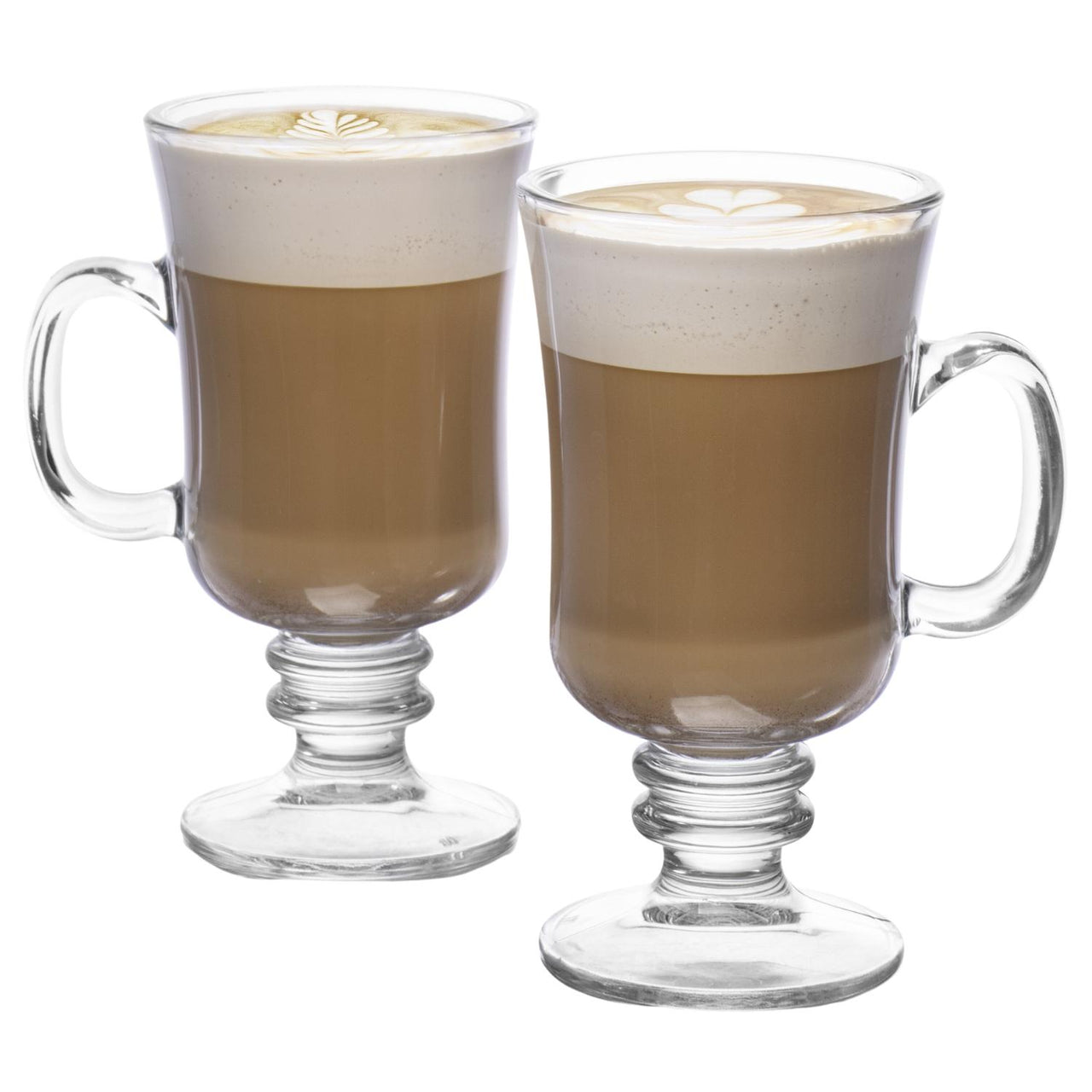 Vasos Cafeteros De Vidrio Elegantes 251ml Juego 2 Piezas