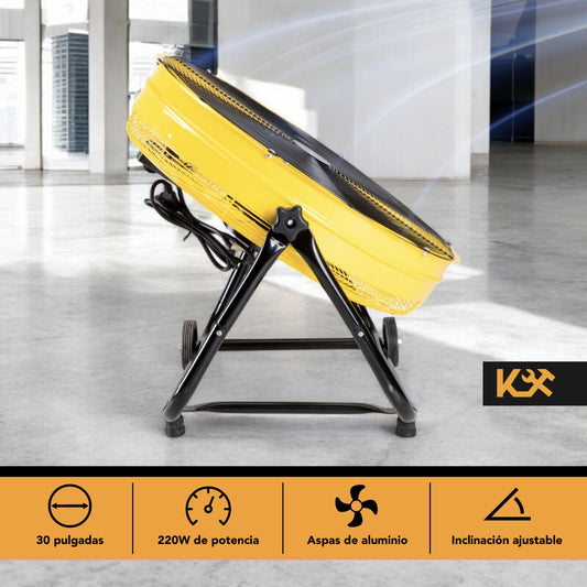 Ventilador De Piso Industrial 30 Pulgadas Aluminio AmarilloFLR30Y