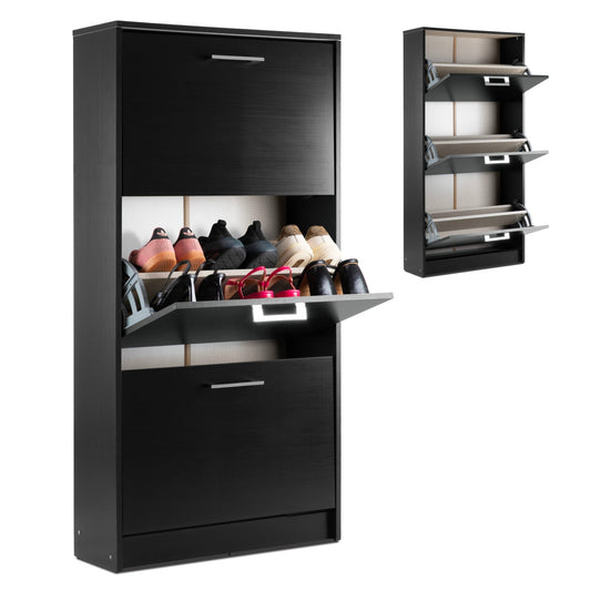 Zapatero Organizador Zapatera De Madera 18 Pares 3 NivelesSH18 - NEG