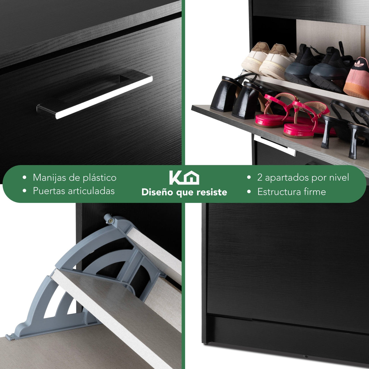 Zapatero Organizador Zapatera De Madera 18 Pares 3 Niveles